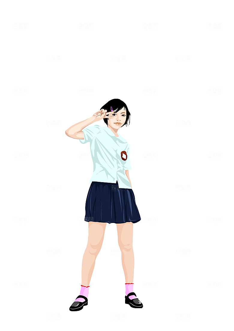 矢量美女女孩素材元素