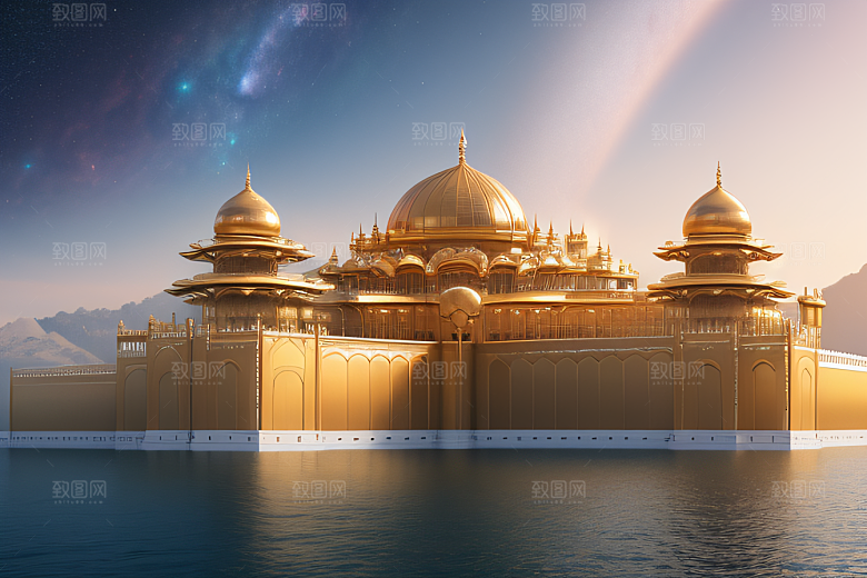 星空银河巨型玫瑰宫殿绚丽绽放