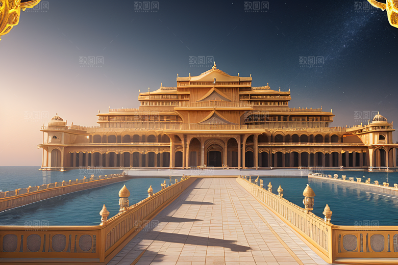 玫瑰宫殿巨型建筑金壁闪耀夺目