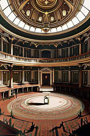 维多利亚宫殿巨大圆顶房间卡通动画