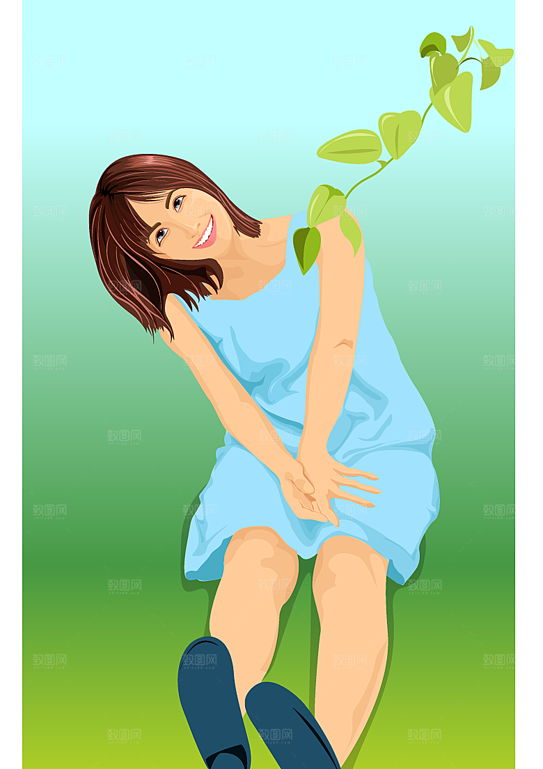 矢量美女生活娱乐常用素材