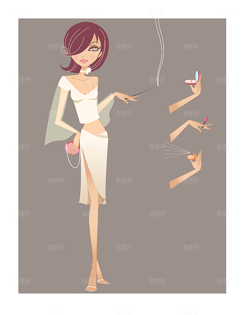 创意美女生活场景矢量素材
