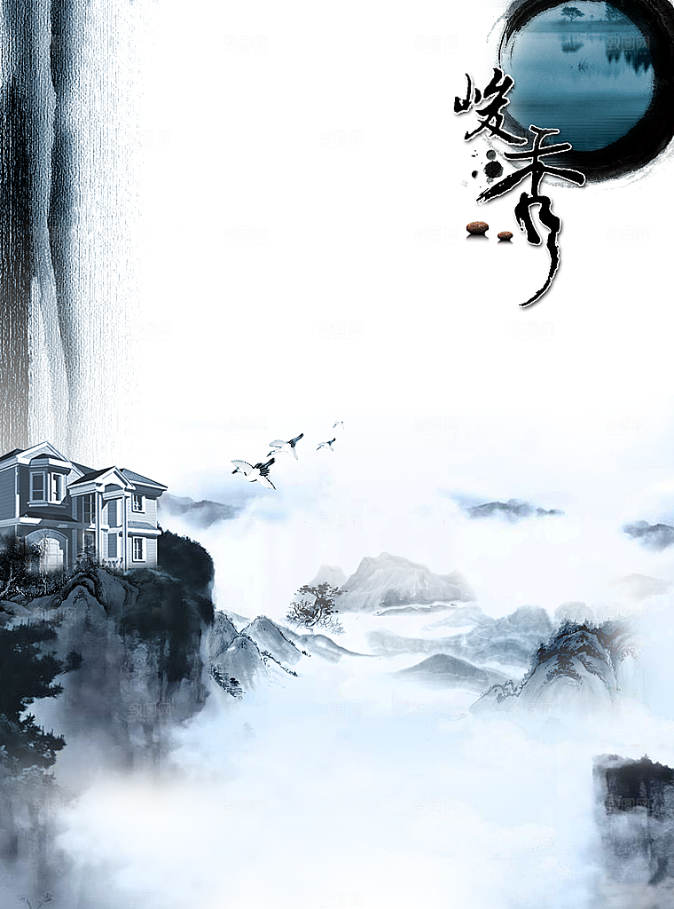 古建筑素材传统文化高清海报