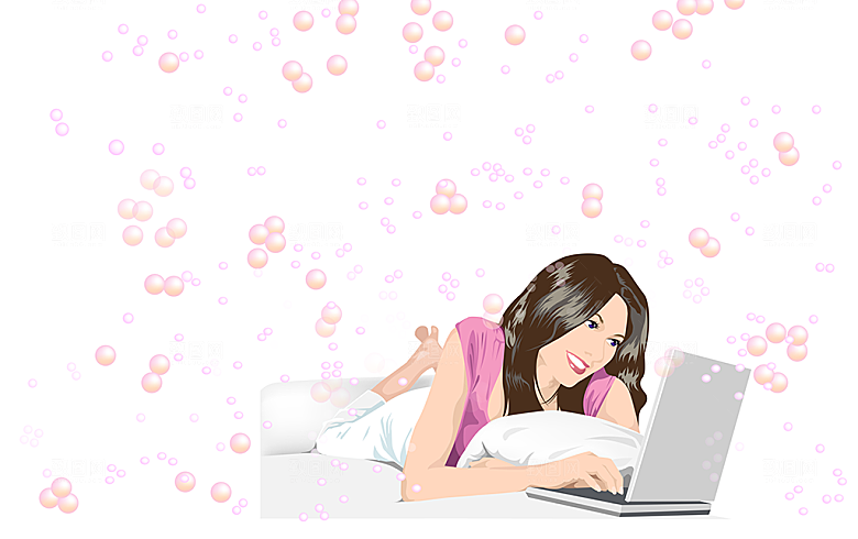 创意美女生活场景矢量素材