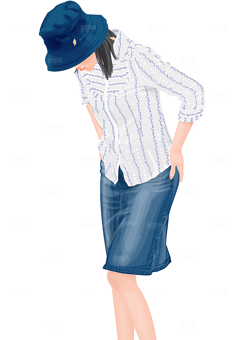 美女特写人物矢量素材