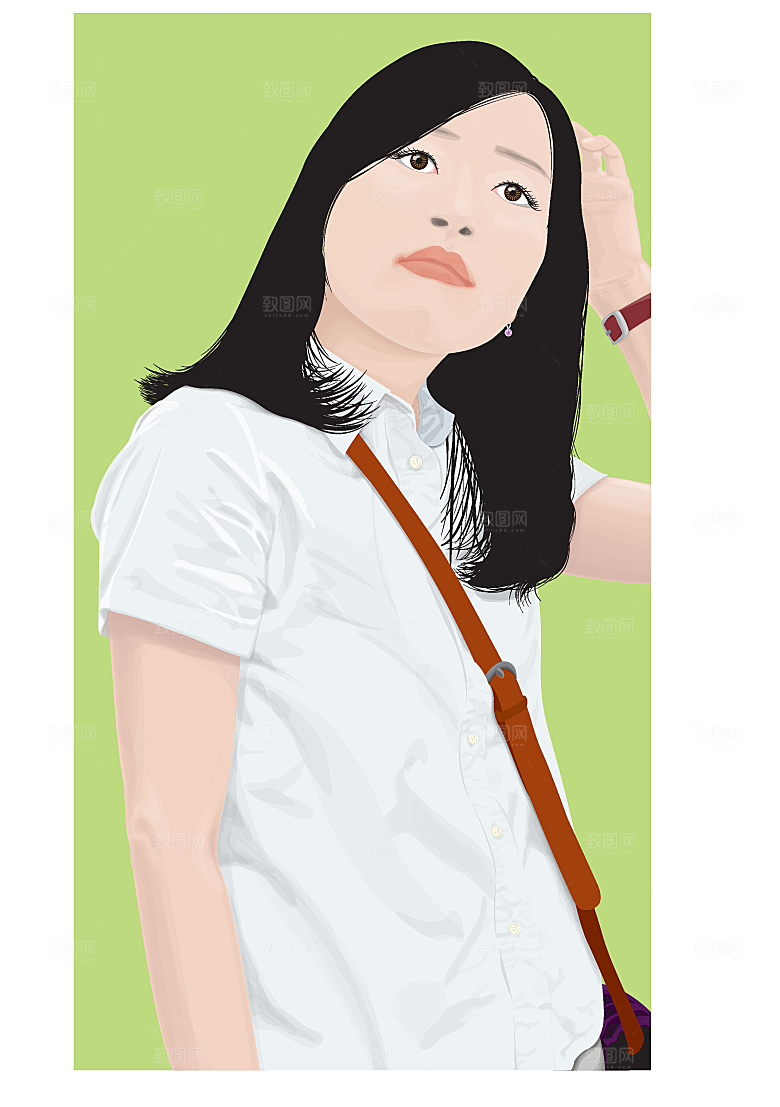 美女特写人物矢量素材