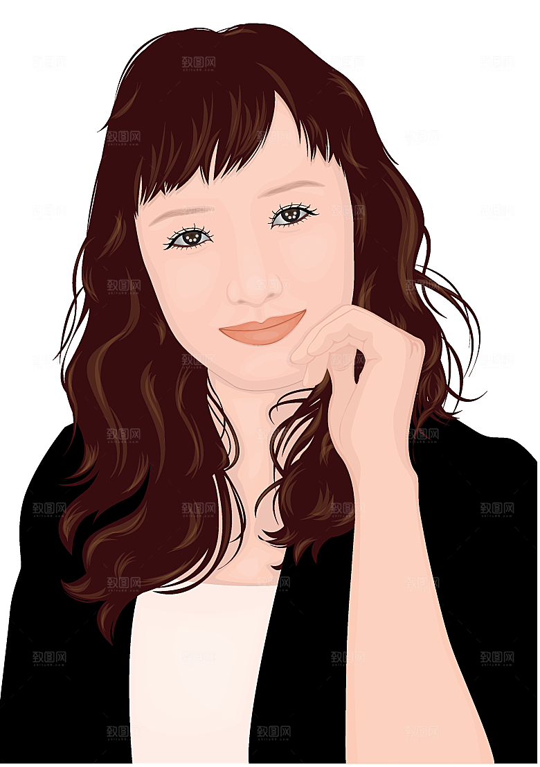 美女特写人物矢量素材