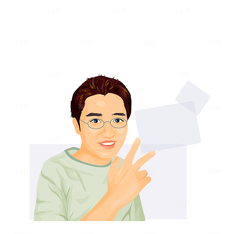 卡通人物手绘男孩女孩特写