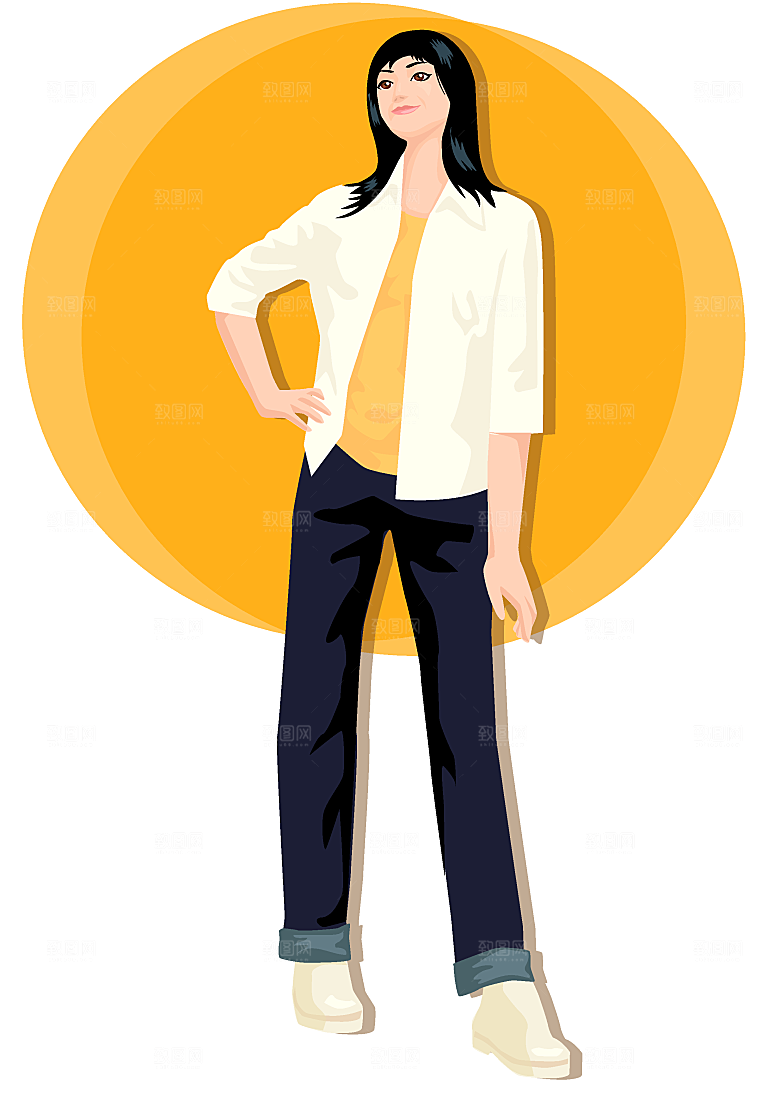 卡通人物手绘男孩女孩特写