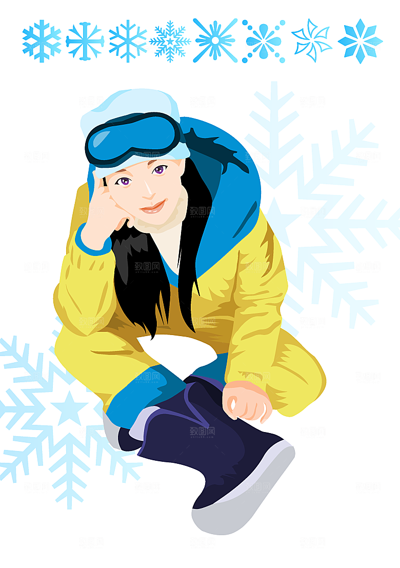 家居生活场景美女矢量卡通素材