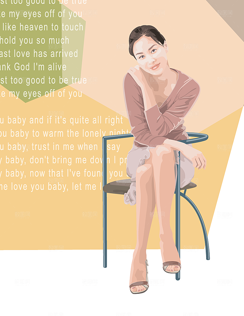 美女生活场景购物娱乐矢量插画