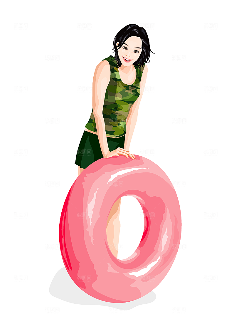 矢量旅行美女人物素材