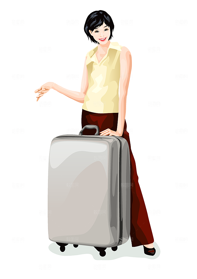 矢量旅行美女人物素材