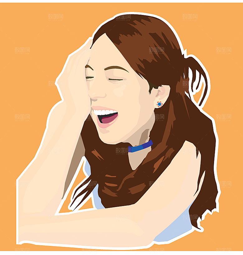 时尚美女韩国插画素材