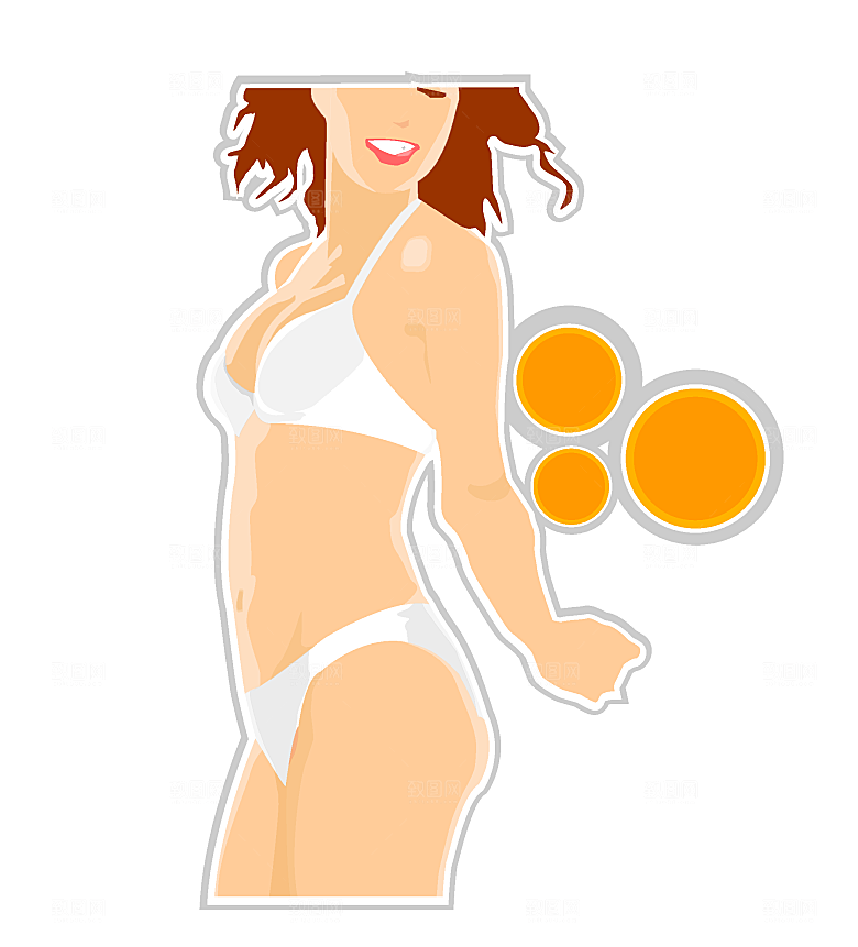卡通美女矢量手绘素材