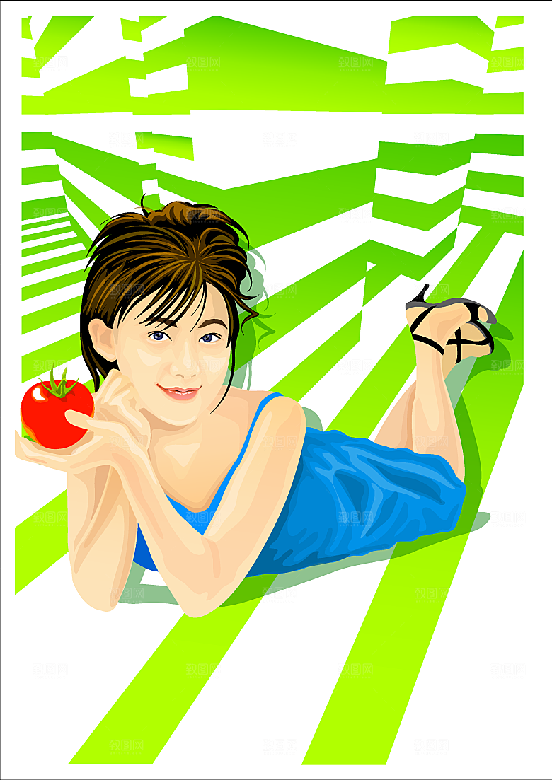 卡通女孩男孩场景素材