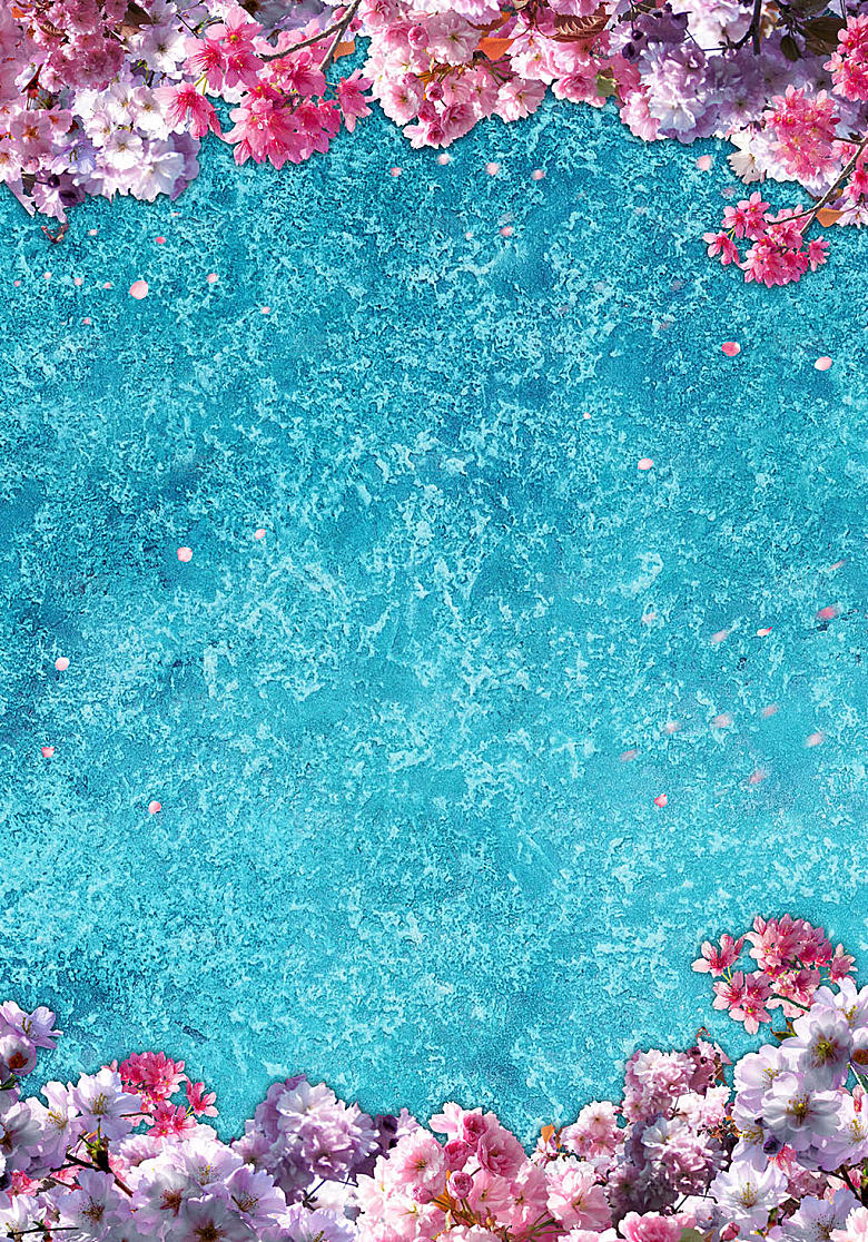 蓝色鲜花花卉背景设计
