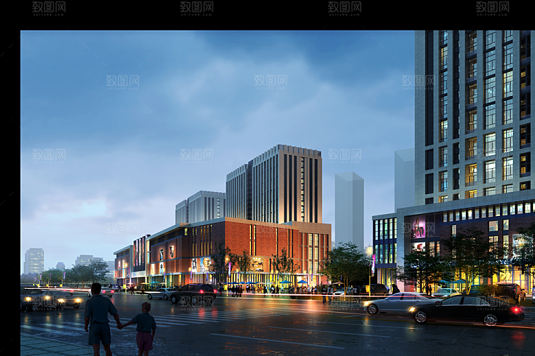 商业建筑psd效果图设计