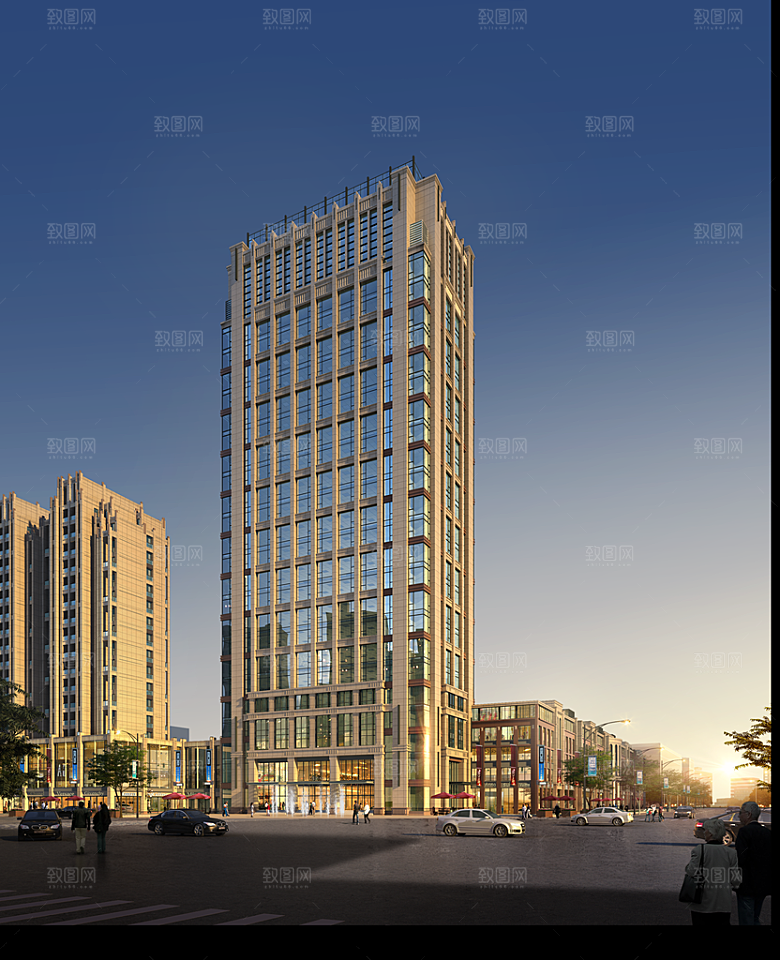 商业建筑psd效果图设计