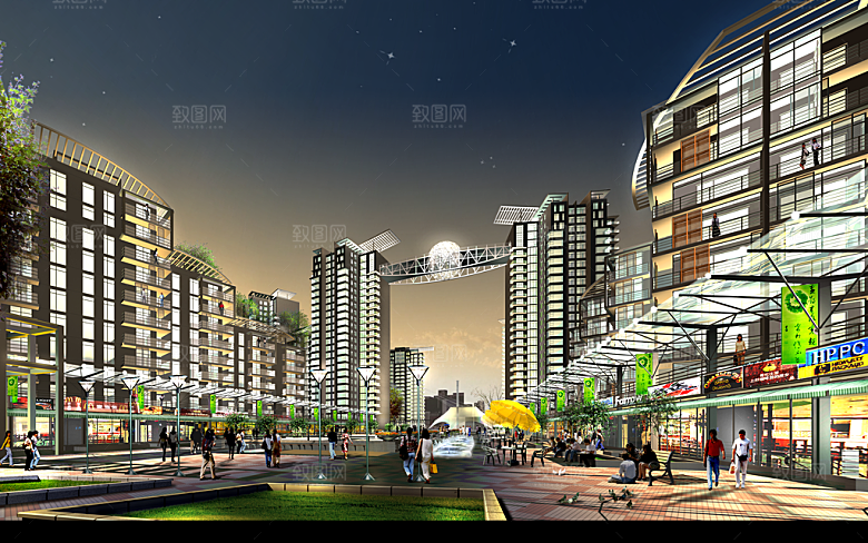 商业建筑psd效果设计图
