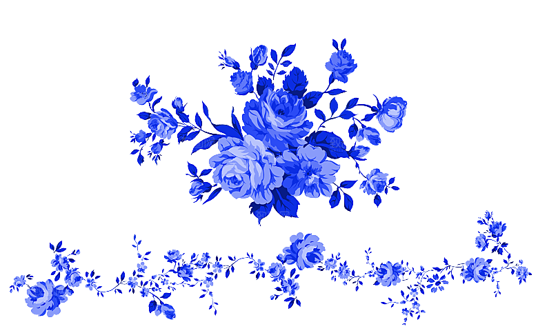传统青花瓷手艺花卉PNG素材
