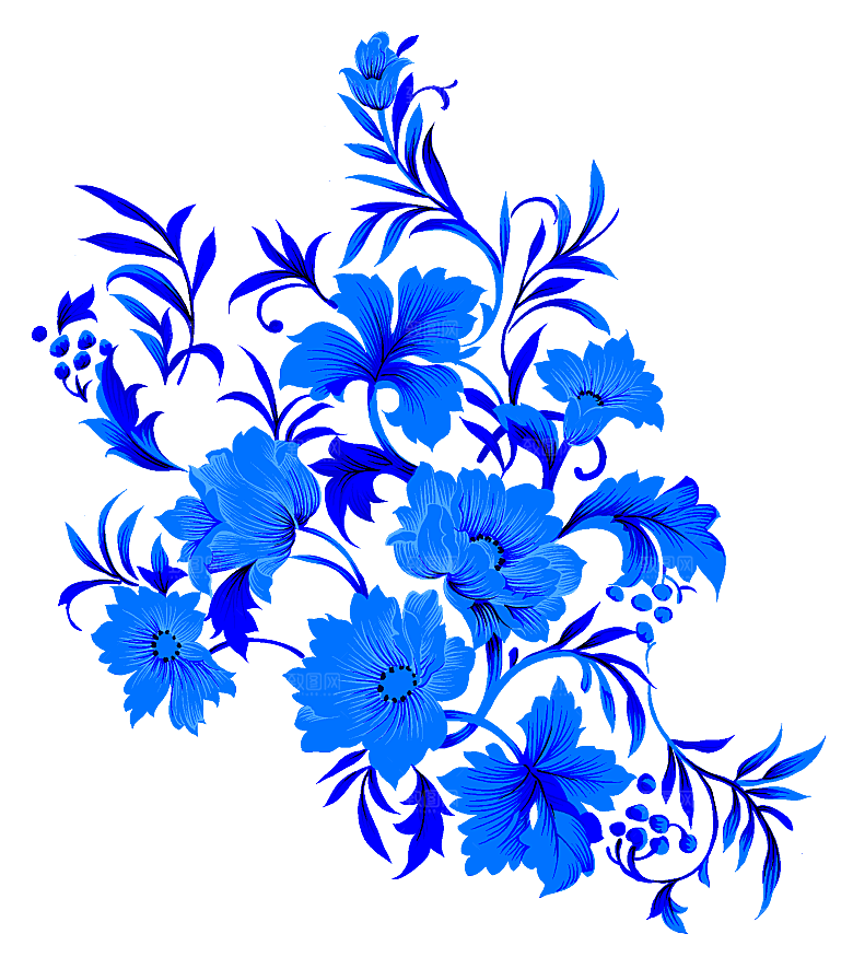 传统青花瓷手艺花卉PNG素材