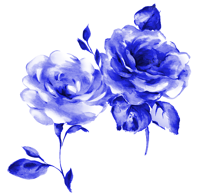 传统青花瓷手艺花卉PNG素材