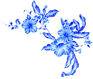 传统青花瓷手艺花卉PNG素材