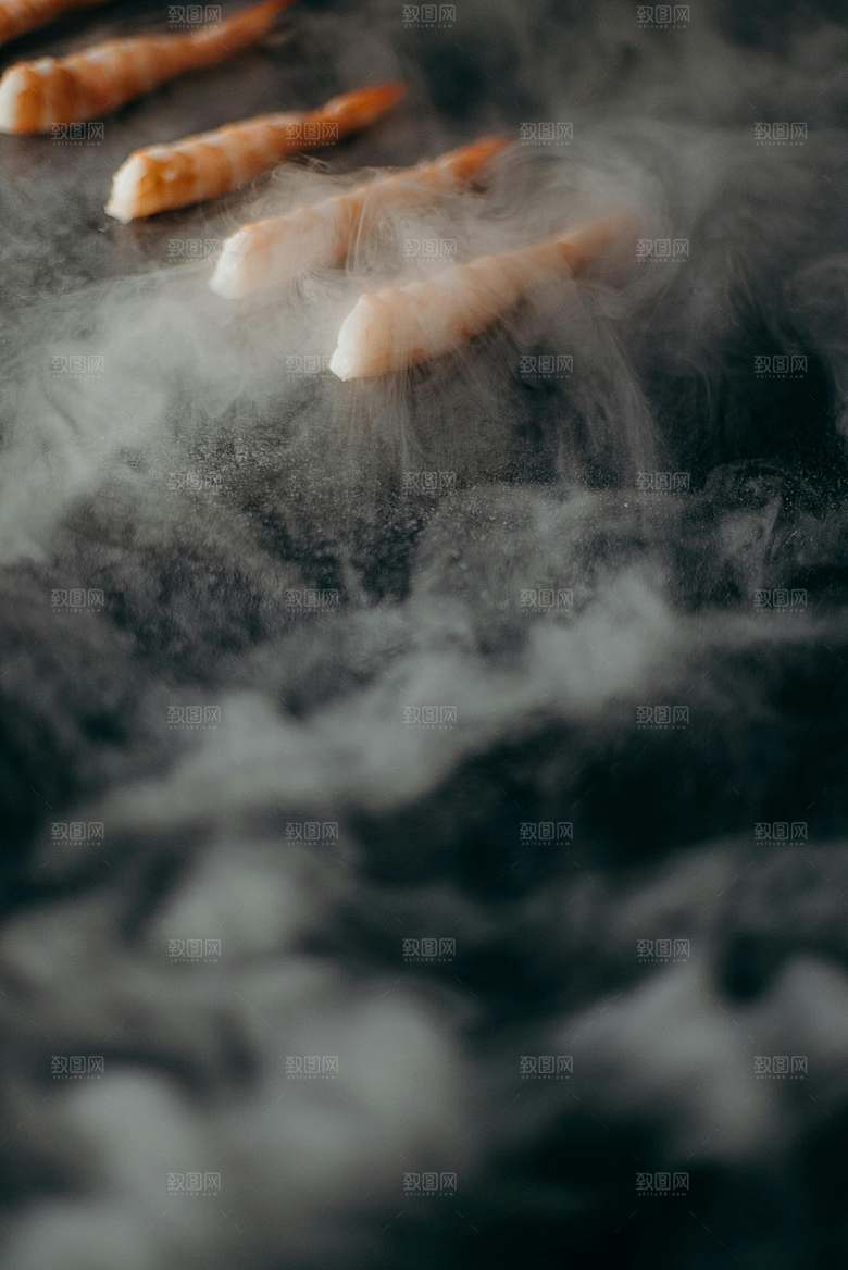 鲜虾冰海鲜摄影素材