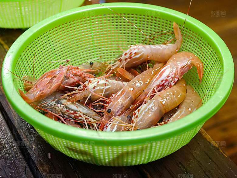 鲜虾冰海鲜摄影素材