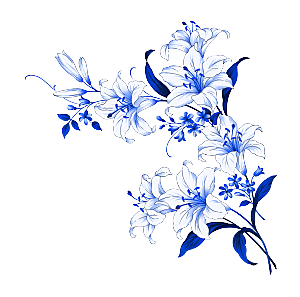 传统青花瓷手艺花卉PNG素材