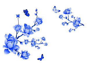 古代青花瓷图案花纹免扣元素