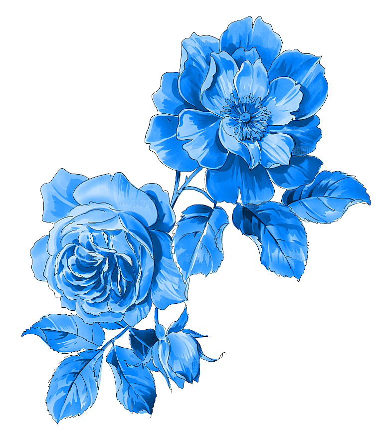 古代青花瓷图案花纹免扣元素