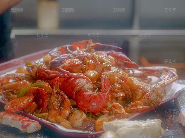 鲜虾菜品美食摄影