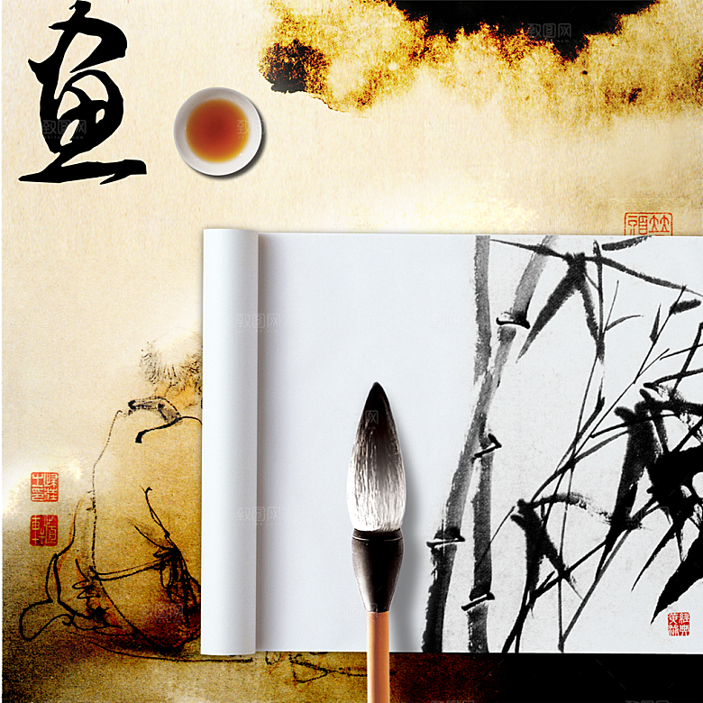 红绸传统文化高清海报