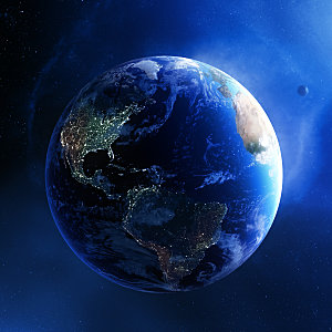 蓝色星球地球表面太空素材