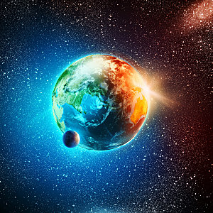 蓝色星球地球表面太空素材