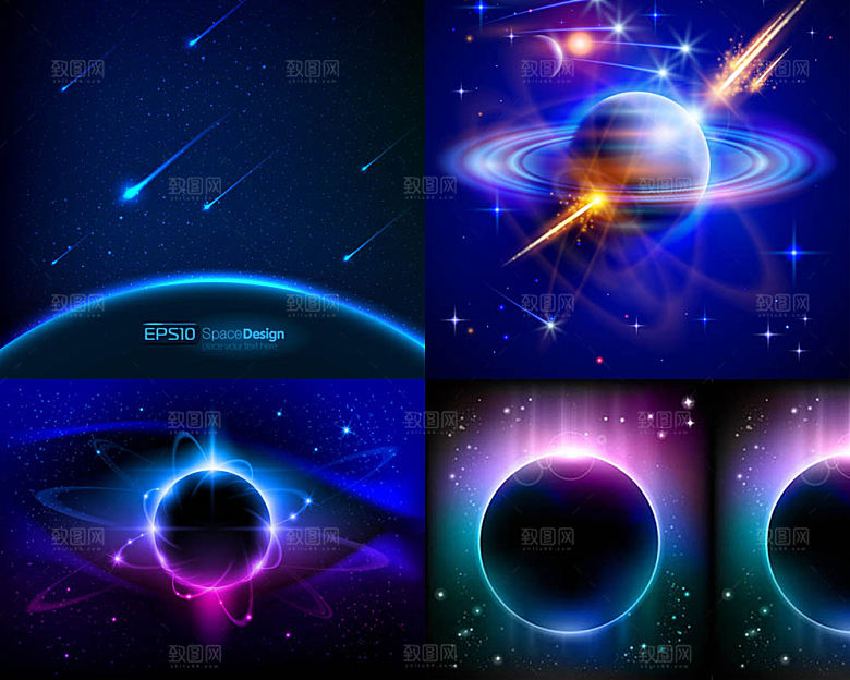 蓝色宇宙星空图片素材
