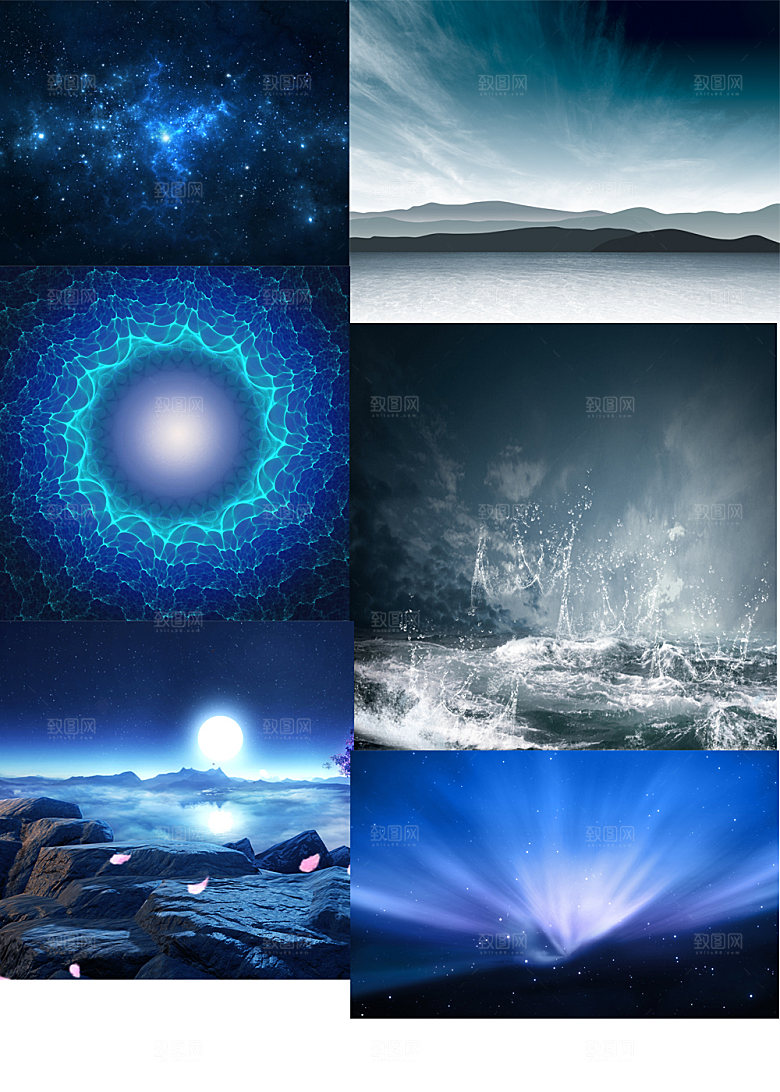 蓝色宇宙星空图片素材