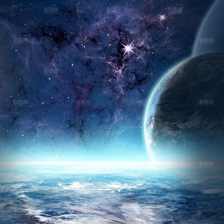 蓝色宇宙星空图片素材