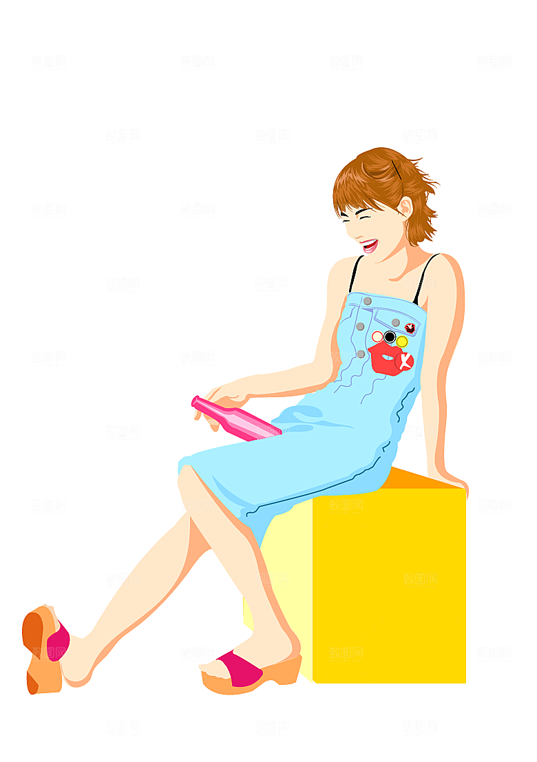 手绘女孩插画美女设计