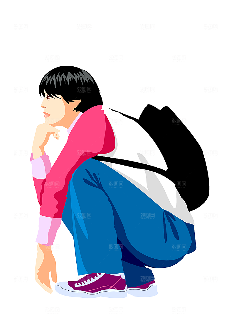 手绘女孩插画美女设计