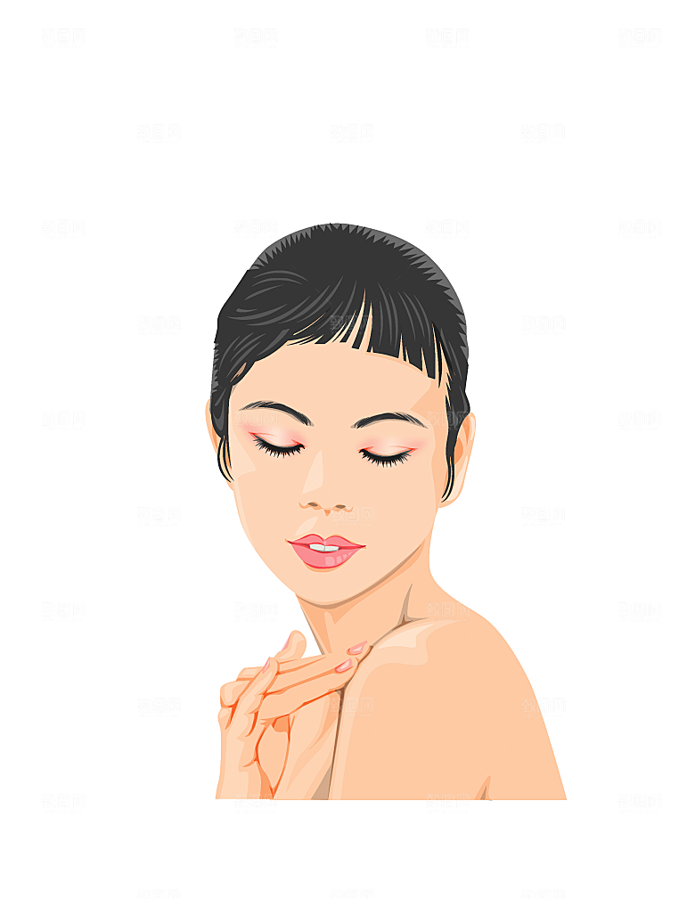 手绘女孩插画美女设计