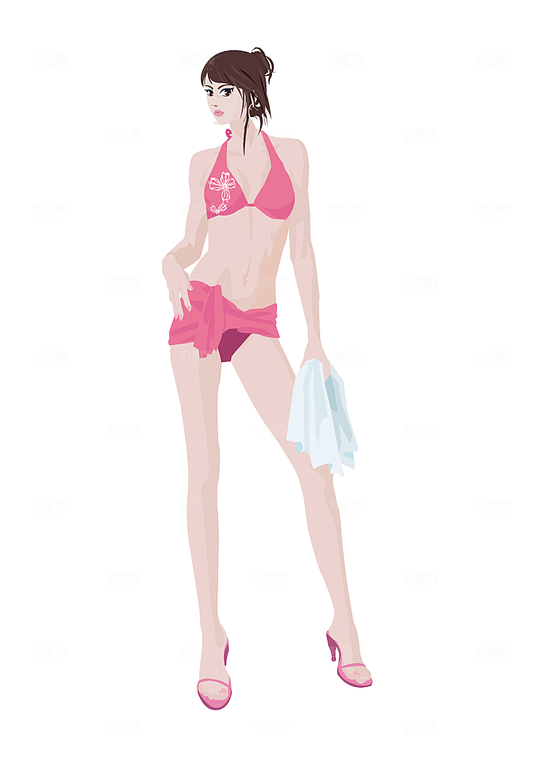 手绘女孩插画美女设计