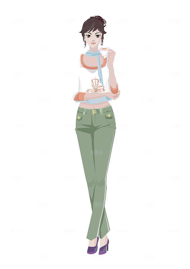 手绘女孩插画美女设计