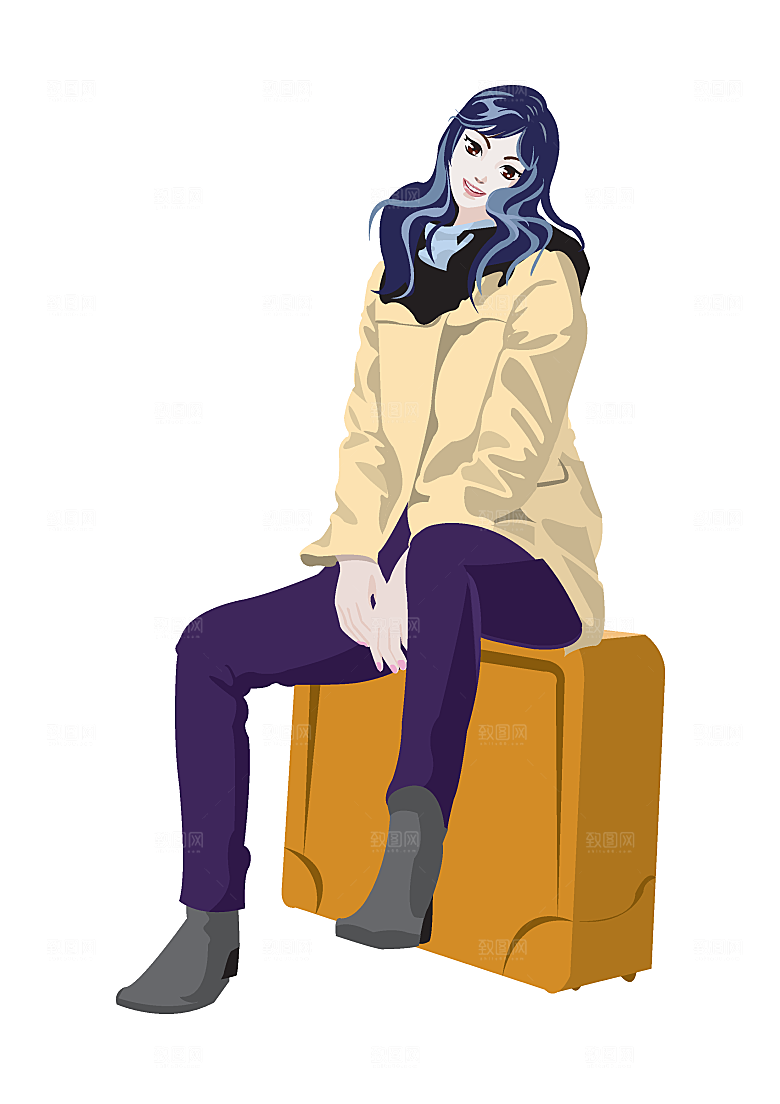手绘女孩插画美女设计