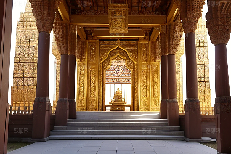神圣庄严庄重寺庙的宗教仪式
