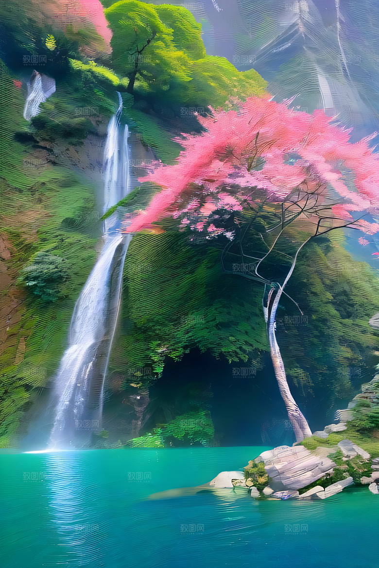 童话般的梦境巨大悬崖与水晶云