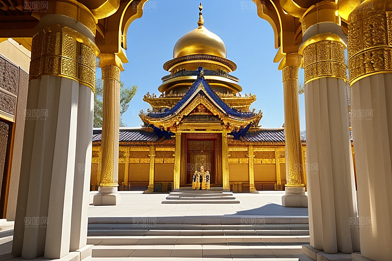 神圣庄严庄重寺庙的宗教仪式