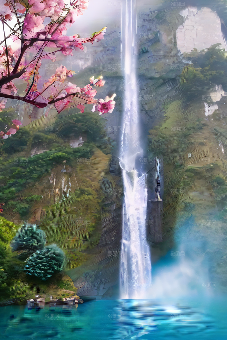 童话般的梦境巨大悬崖与水晶云